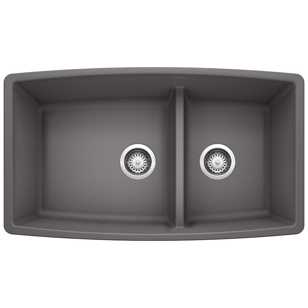 Performa SILGRANIT 33" L x 19" W Double Bowl Undermount Kitchen Sink