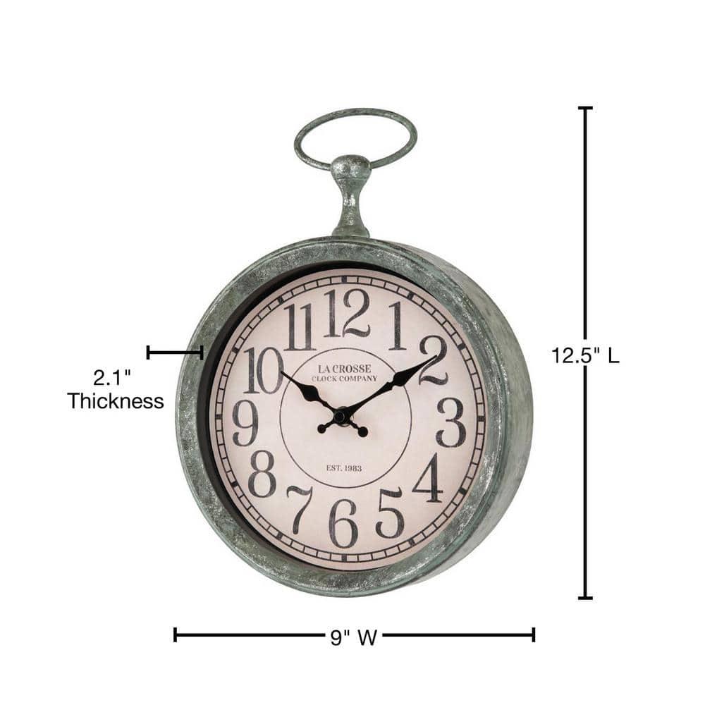 La Crosse Clock 9" Pocket Watch Analog Quartz Wall Clock, 404-3828-Int