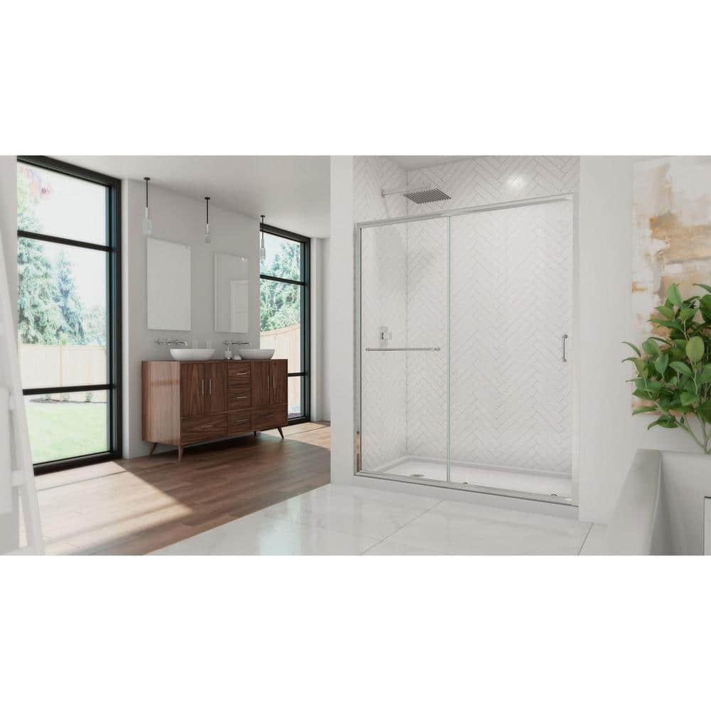Infinity-Z 60" W x 74.75" H Framed Sliding Shower Kit