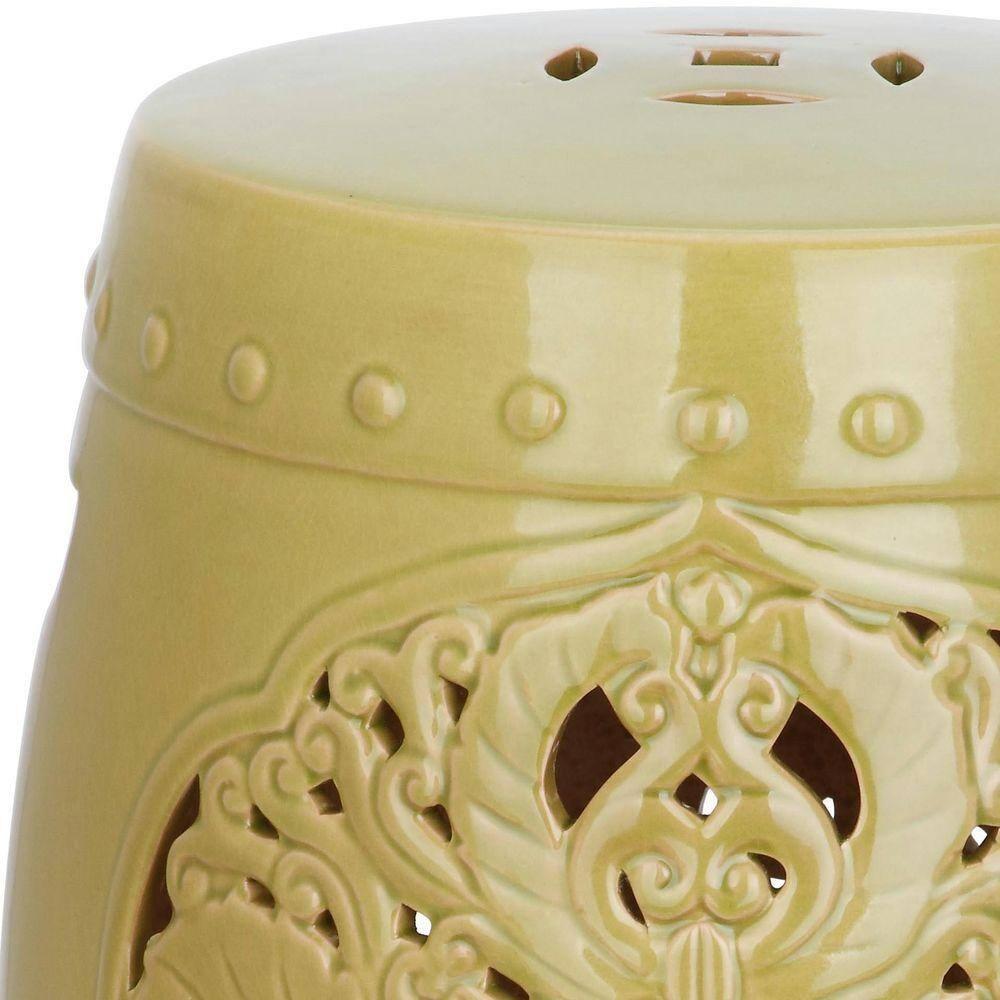 Safavieh Solid Floral Garden Indoor/Outdoor Patio Stool, Green