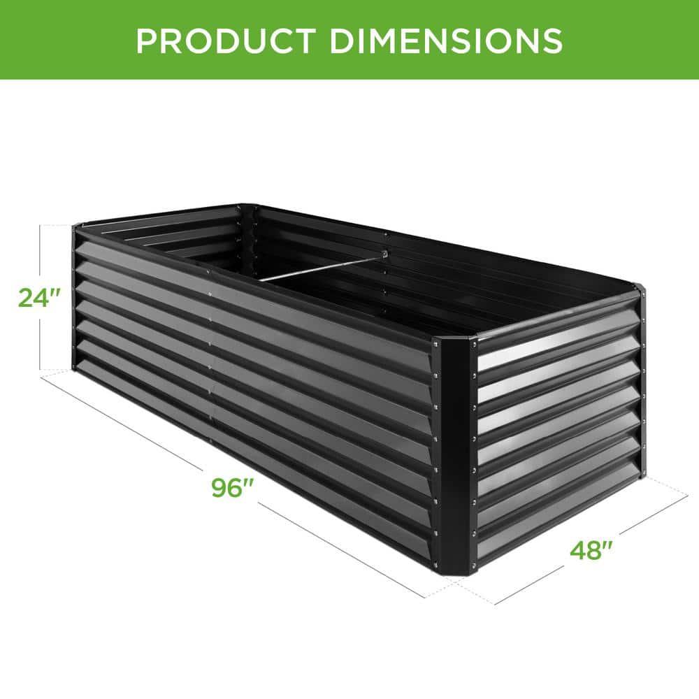 Arlmont & Co. Rosonda 8x4x2ft Outdoor Metal Raised Garden Bed, Planter Box for Vegetables, Flowers, Herbs