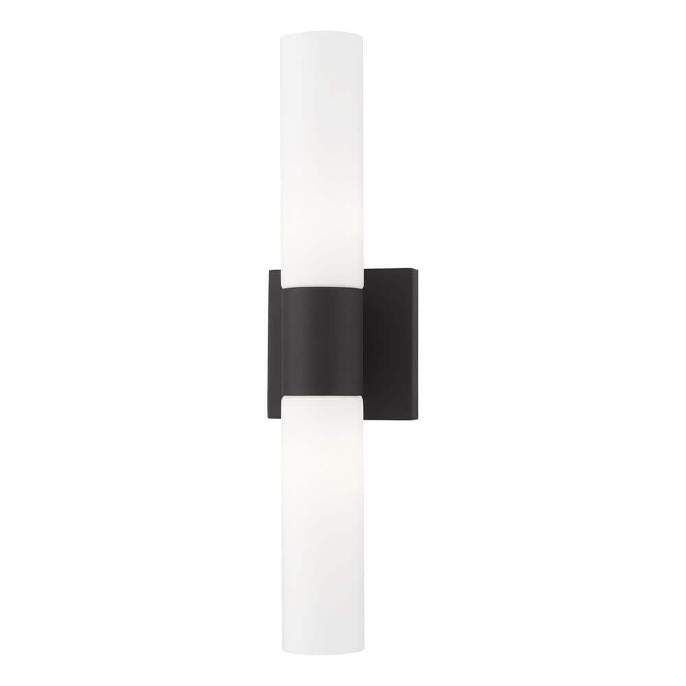 Aero 18" Black and Brass 2-Light Vanity Sconce