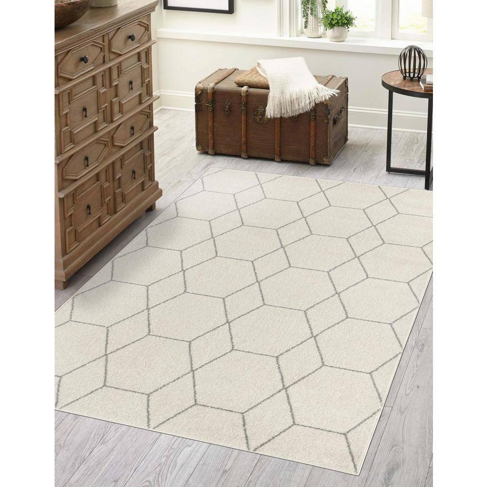 Unique Loom 8' 0 x 11' 0 Trellis Frieze Geometric Ivory Area Rug