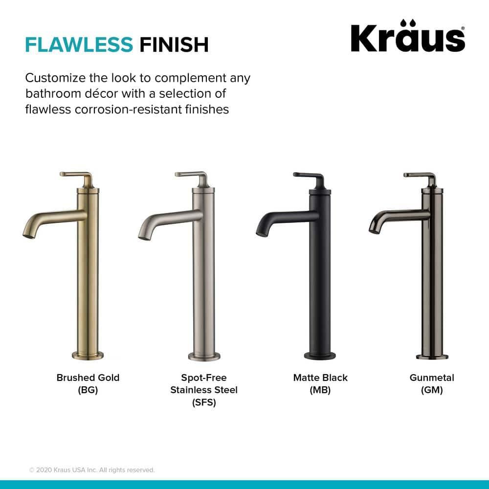 Ramus Single Handle Vessel Sink Bathroom Faucet with Drain Assembly