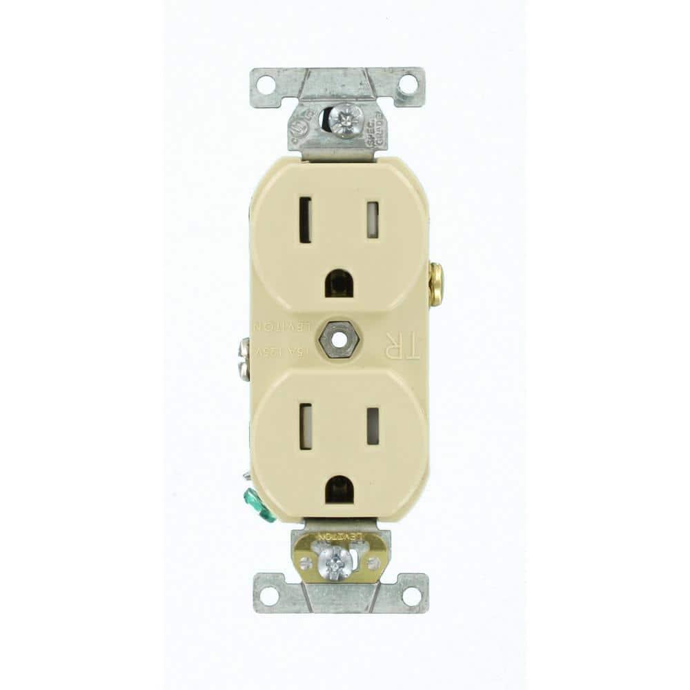 Leviton 15 amps 125 V Duplex Ivory Outlet 5-15R 1 pk