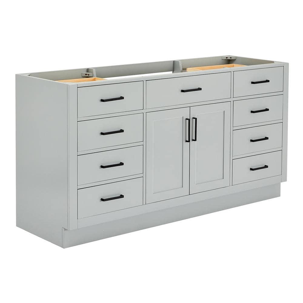 Ariel T066s-Bc Hepburn 66" Single Free Standing Vanity Cabinet Only - Grey