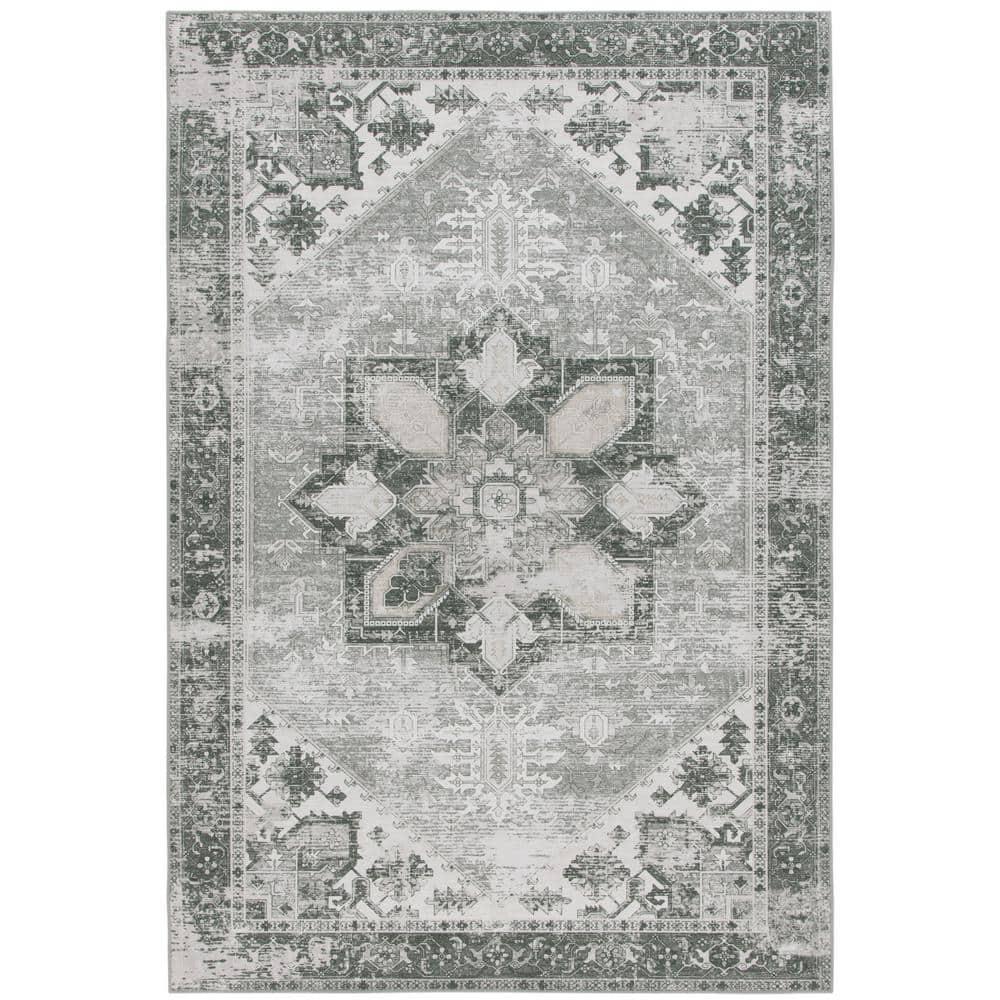 Tucson TSN102 Power Loomed Machine Washable Area Rug - Dark Sage/Ivory - 3'x5' - Safavieh.