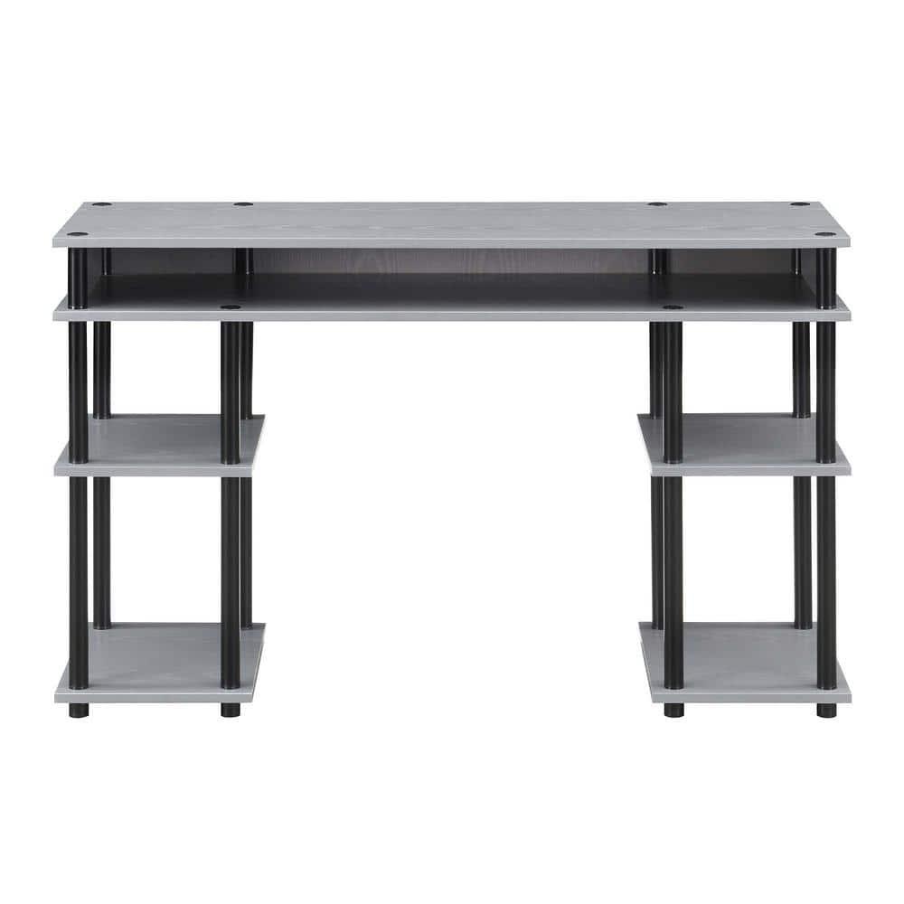 Designs2Go No-tools Student Desk in Gray Wood Finish and Black Steel Poles