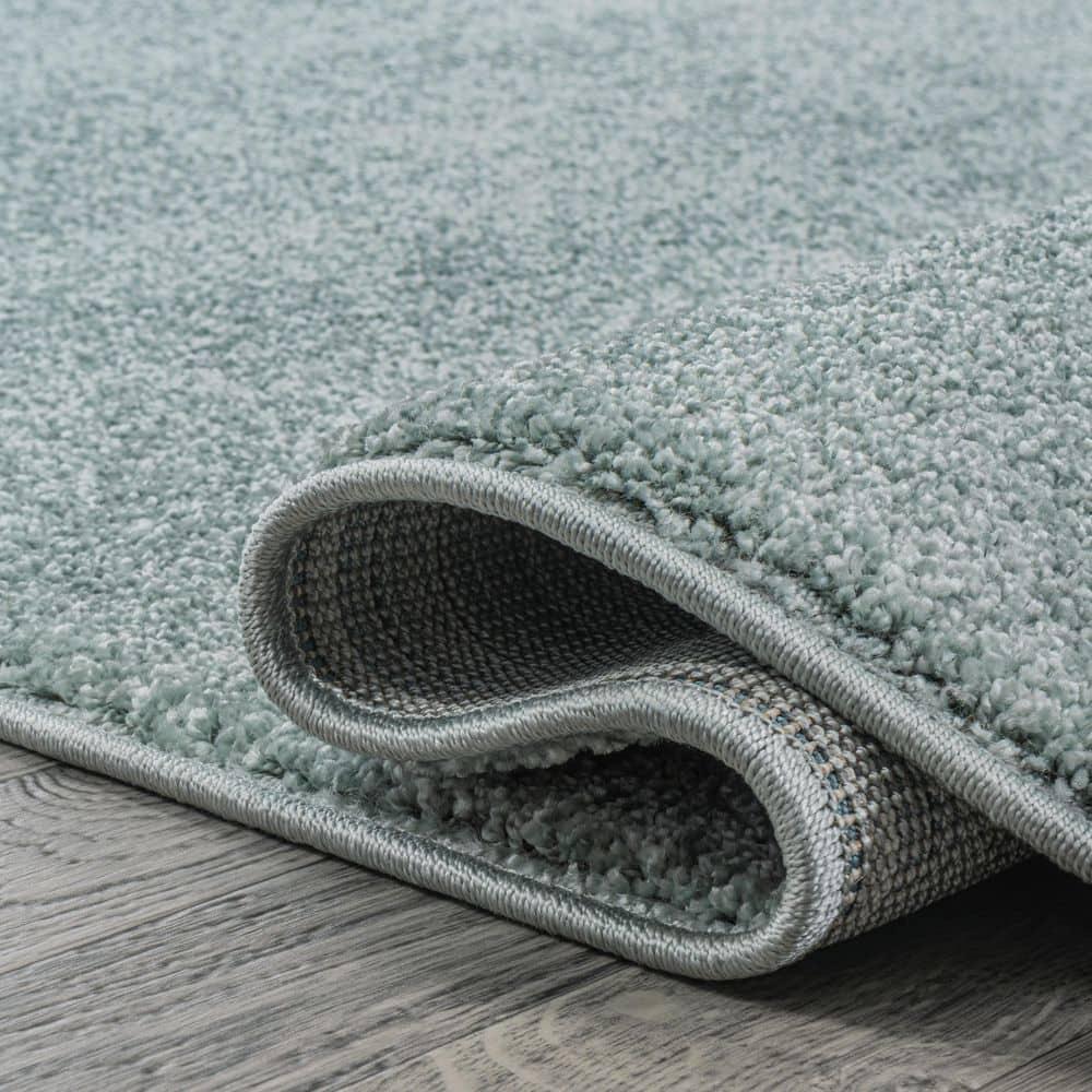 JONATHAN Y SEU100S-8 Haze Solid Low-Pile Light Blue 8 ft. x 10 ft. Area Rug, Coastal Bohemian, Pet Friendly, Stain Resistant, Easy to Clean, for Living Room; Kitchen, Bedroom