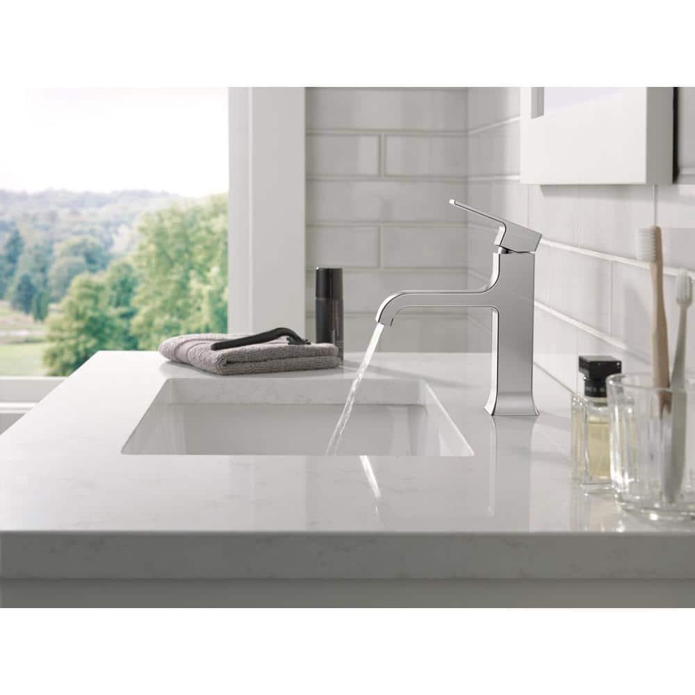 Velum Single Hole Curved Bathroom Faucet with Drain Assembly, Single Handle Bathroom Sink Faucet