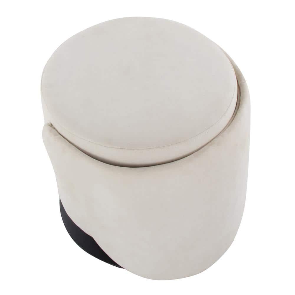 Finch Swivel Accent Chair Black/Cream - LumiSource: Adjustable Backrest, Metal Frame, Polyester Upholstery