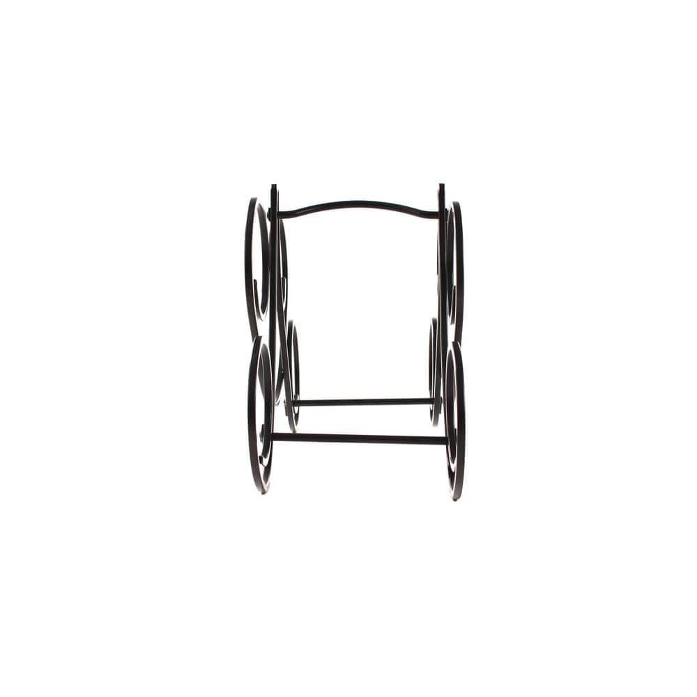Bordeaux 9.75 in. x 16.5 in. x 7.5 in. Steel Knock Down 5-Bottle Wine Rack in Black