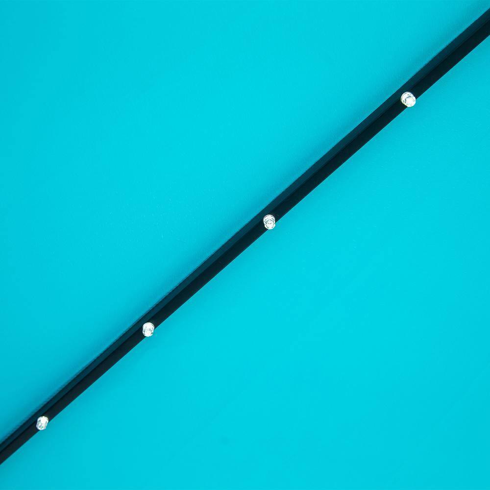 Demi Bonn Heavy Duty Market Patio Umbrella with Crank Handle and 8 Sturdy Ribs, Outdoor Table Umbrella, Yard Umbrella, Blue