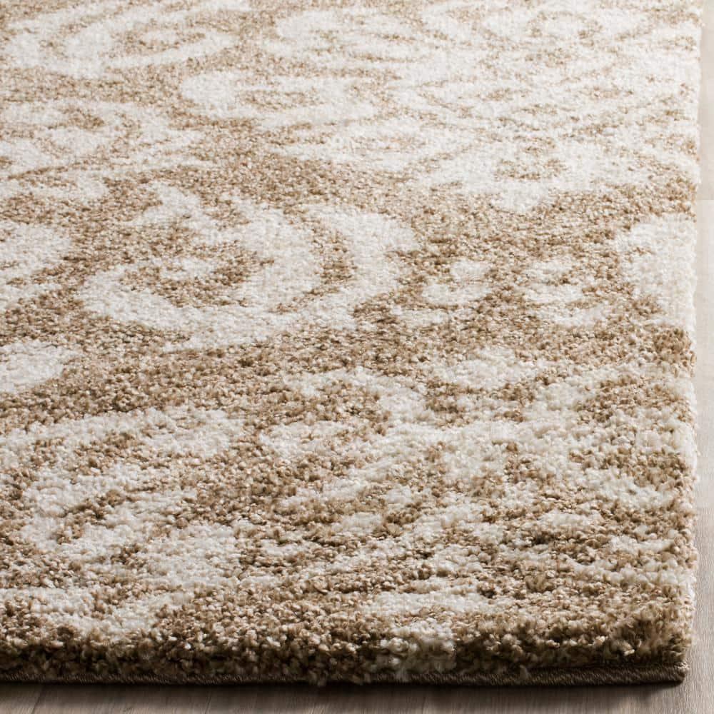 Florida Shag SG460 Power Loomed Indoor Area Rug - Beige/Cream - 8'x10' - Safavieh