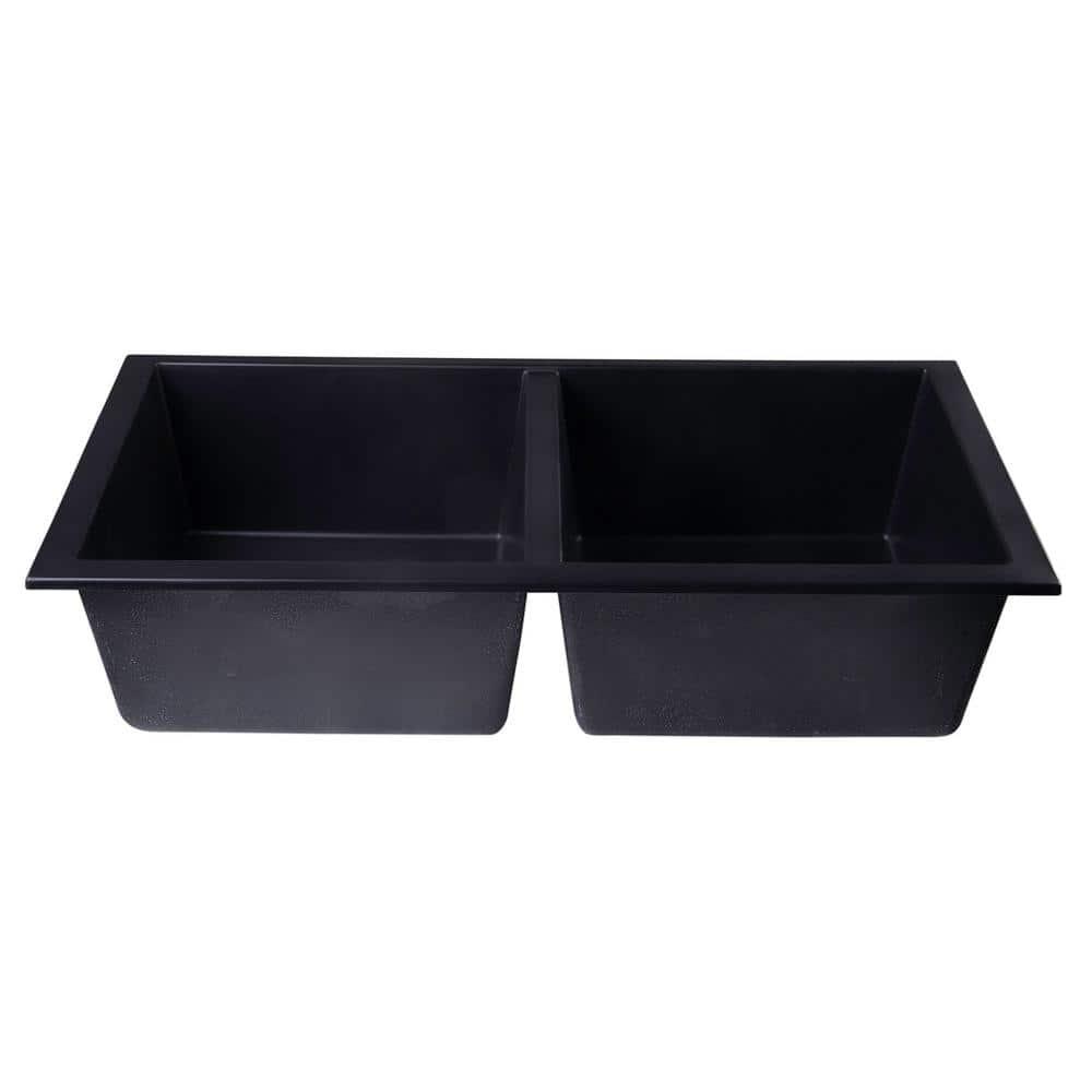 34'' L Double Bowl Granite Kitchen Sink