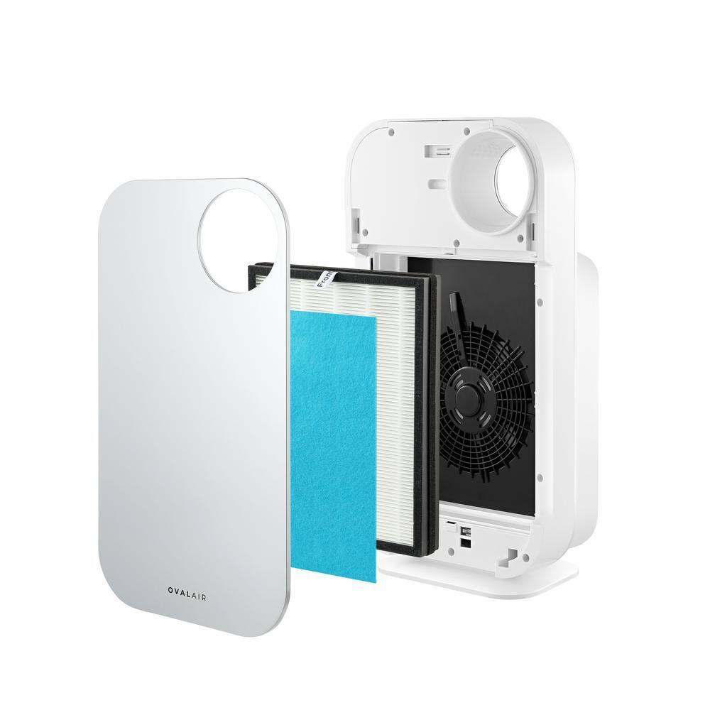 OVAL AIR OVAL AIR 3-Stage H13 True HEPA 5-in-1 Air Purifier reduces Allergies, Asthma, Pets, Odor, Smoke