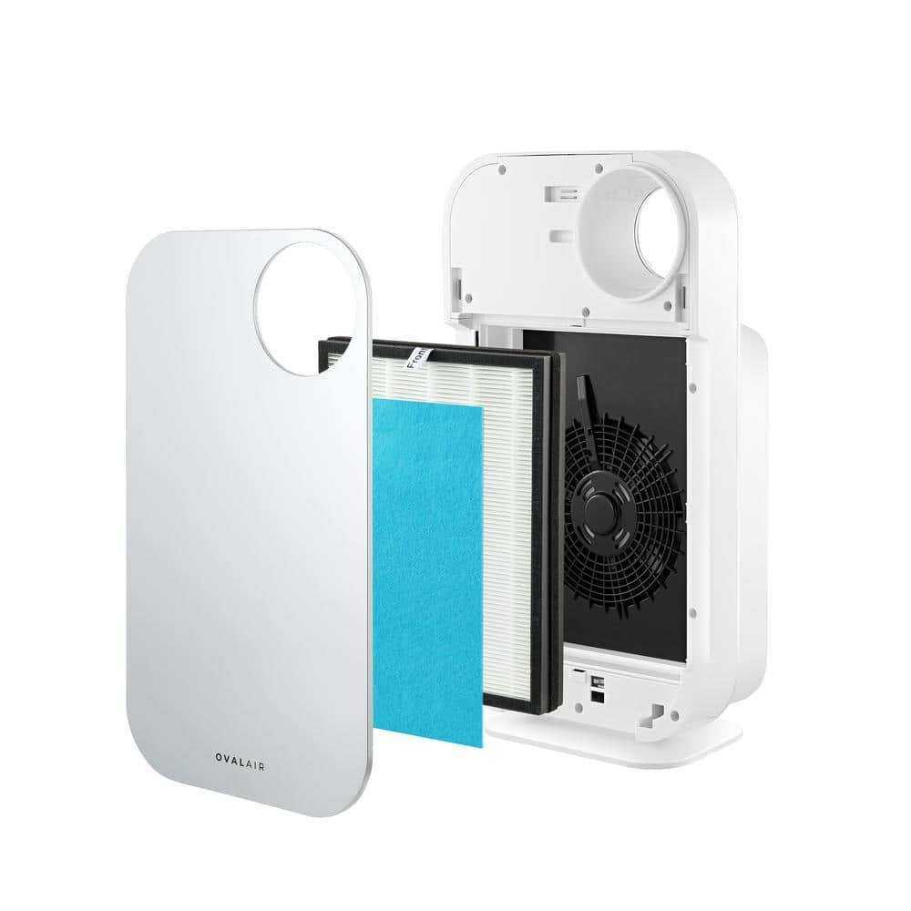 OVAL AIR OVAL AIR 3-Stage H13 True HEPA 5-in-1 Air Purifier reduces Allergies, Asthma, Pets, Odor, Smoke