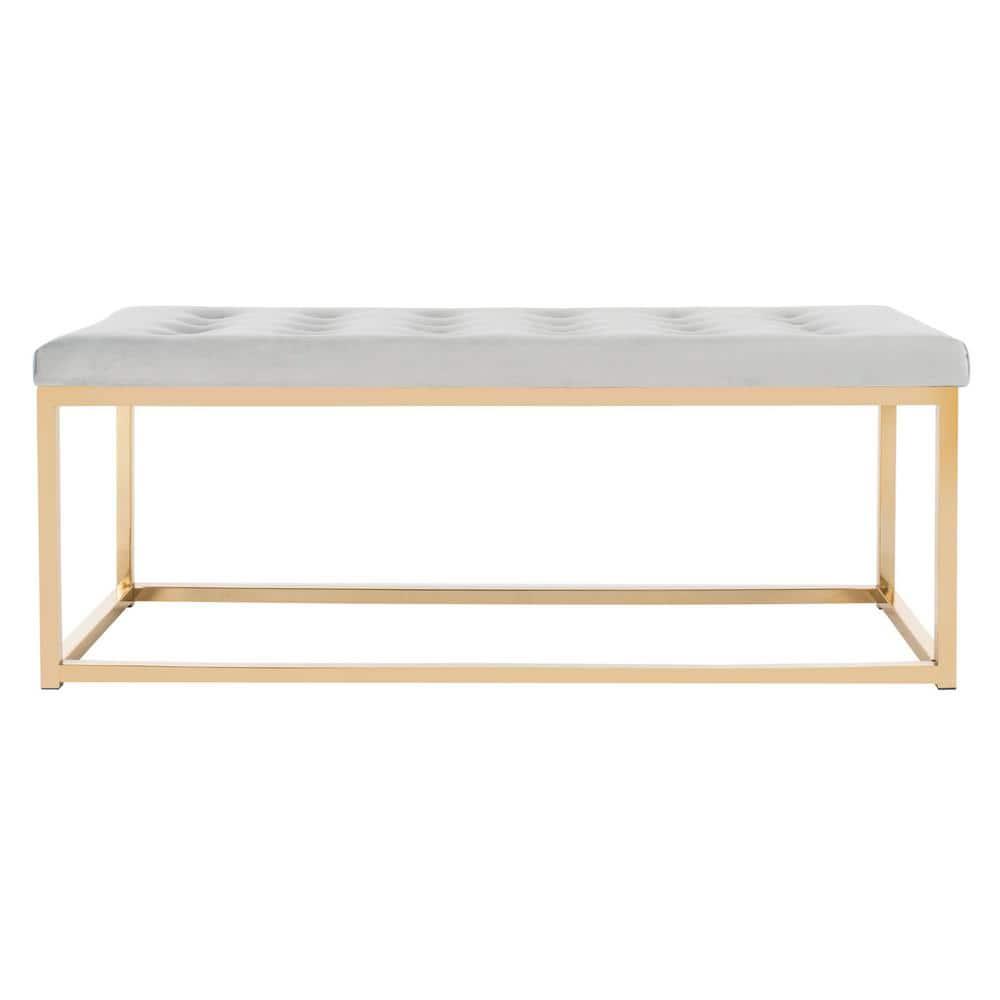 Reynolds Bench - FOX6225 - Grey/Brass - Safavieh Couture