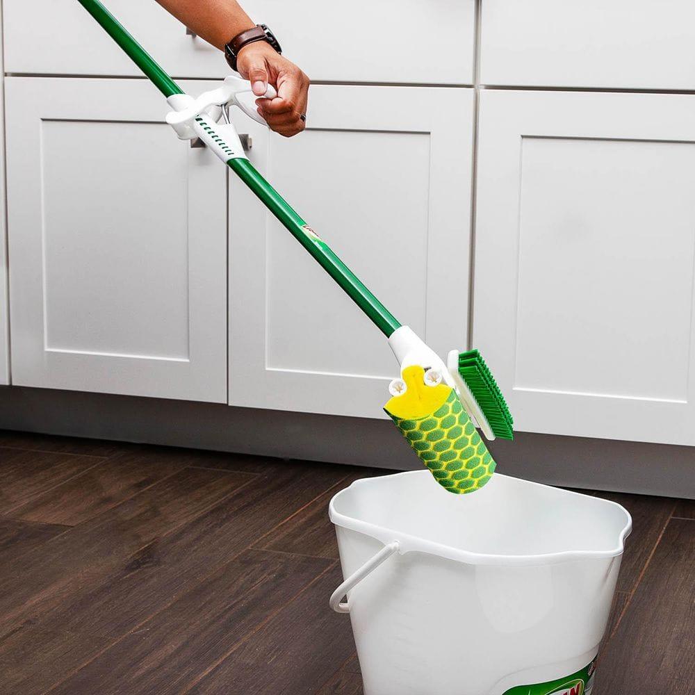 Libman Nitty Gritty Roller Sponge Mop with Scrub Brush