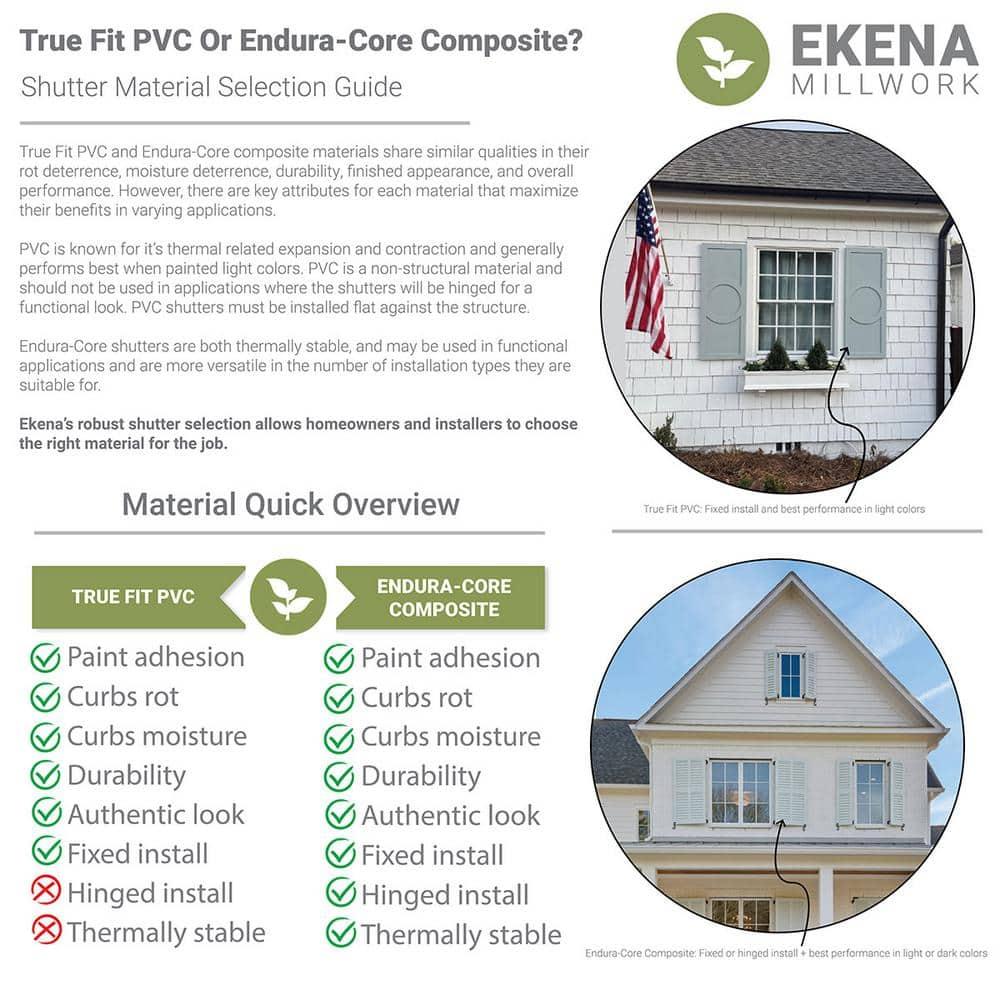 True Fit PVC Two Equal Louver Shutters