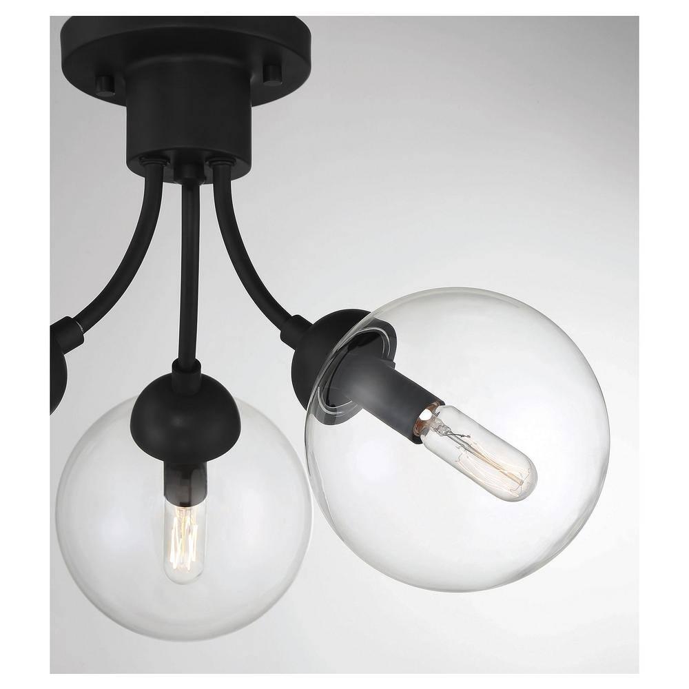 Moonrise 3 Light Metal Dimmable Globe Chandelier