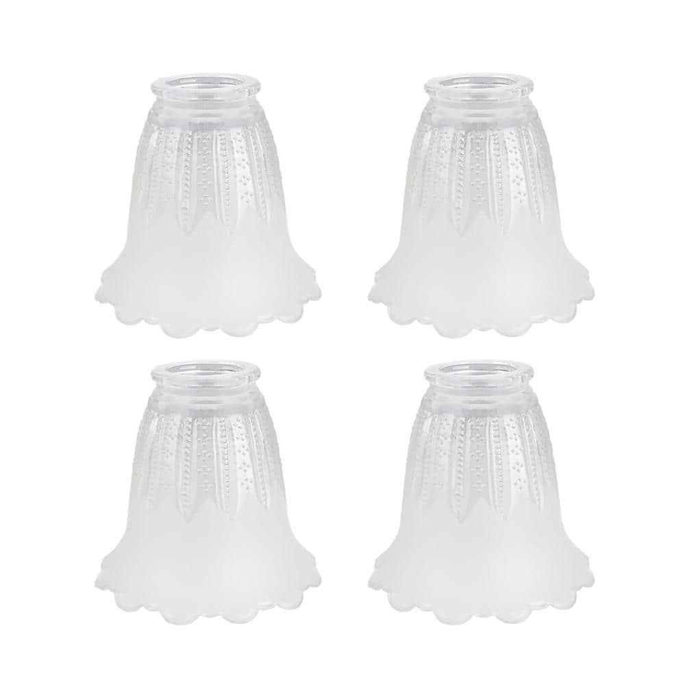 Aspen Creative 23078-4 Clear & Frosted Transitional Style Replacement Glass Shade, 2-1/8" Fitter Size, 4-1/2" high x 5" diameter, 4 Pack