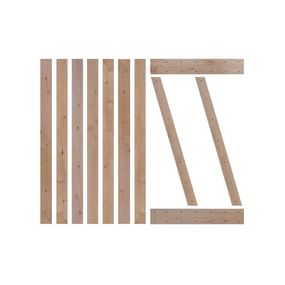 Lubann American 84'' Solid Wood Barn Doors Barn Door