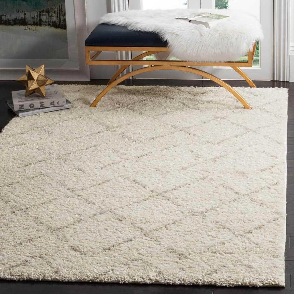 Arizona Shag ASG743 Power Loomed Indoor Area Rug - Ivory/Beige - 8'x10' - Safavieh