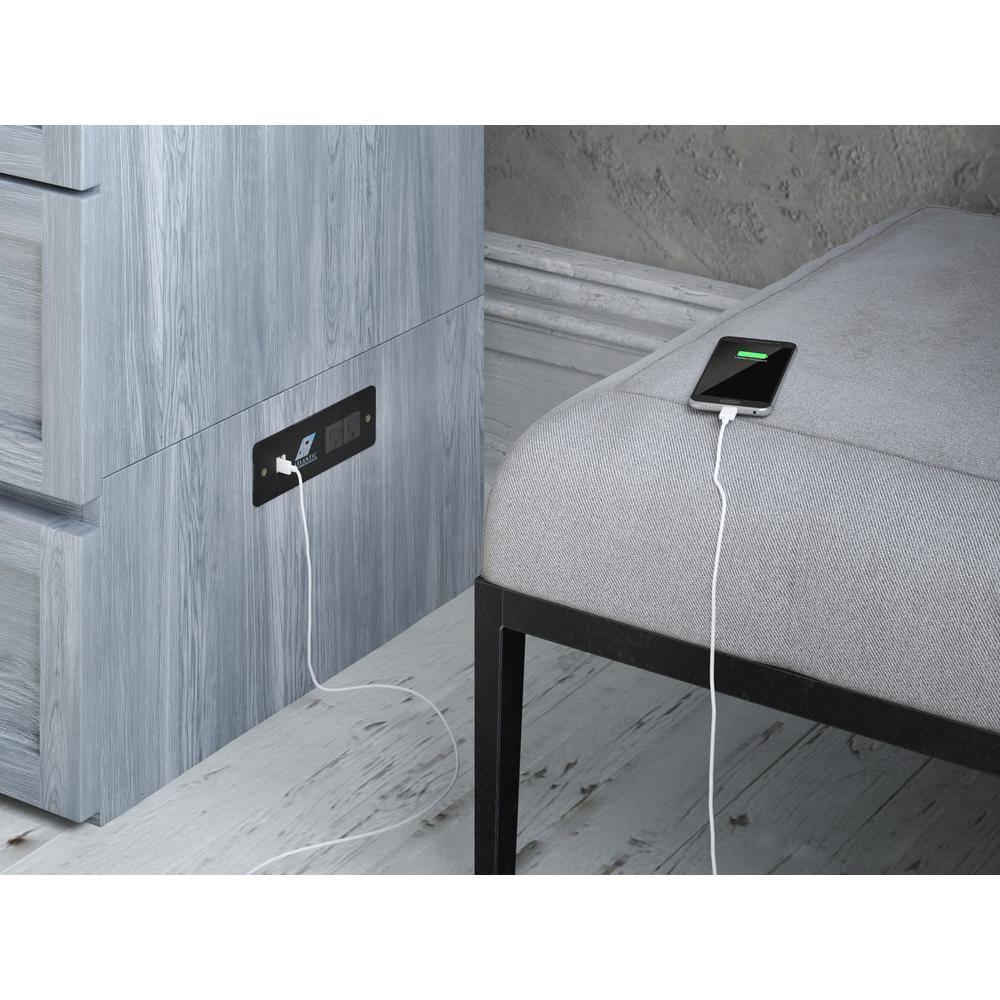 Deerfield Murphy Bed Chest Queen Driftwood with Charging Station