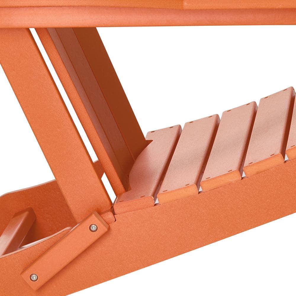 JUSTLET Outdoor Patio Chair, HDPE Folding Adirondack Chair Set of 2, Orange