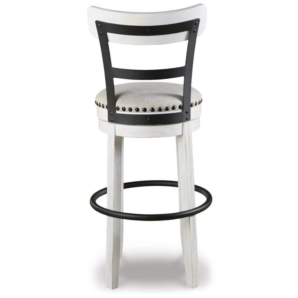 Gracie Oaks Design by Ashley Valebeck Modern Swivel Counter Height Barstool, Whitewash