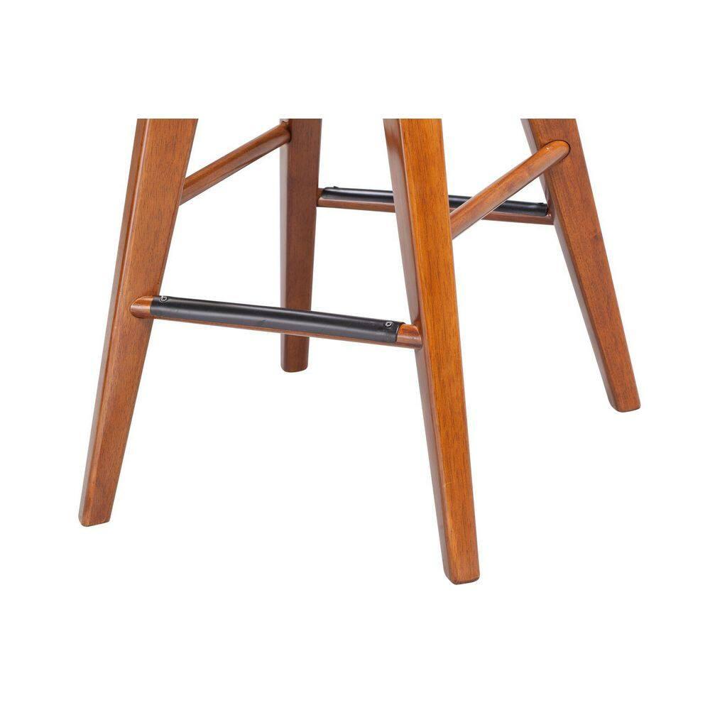 Boraam Bali 24" Backless Swivel Wood Counter Stool, Walnut Finish