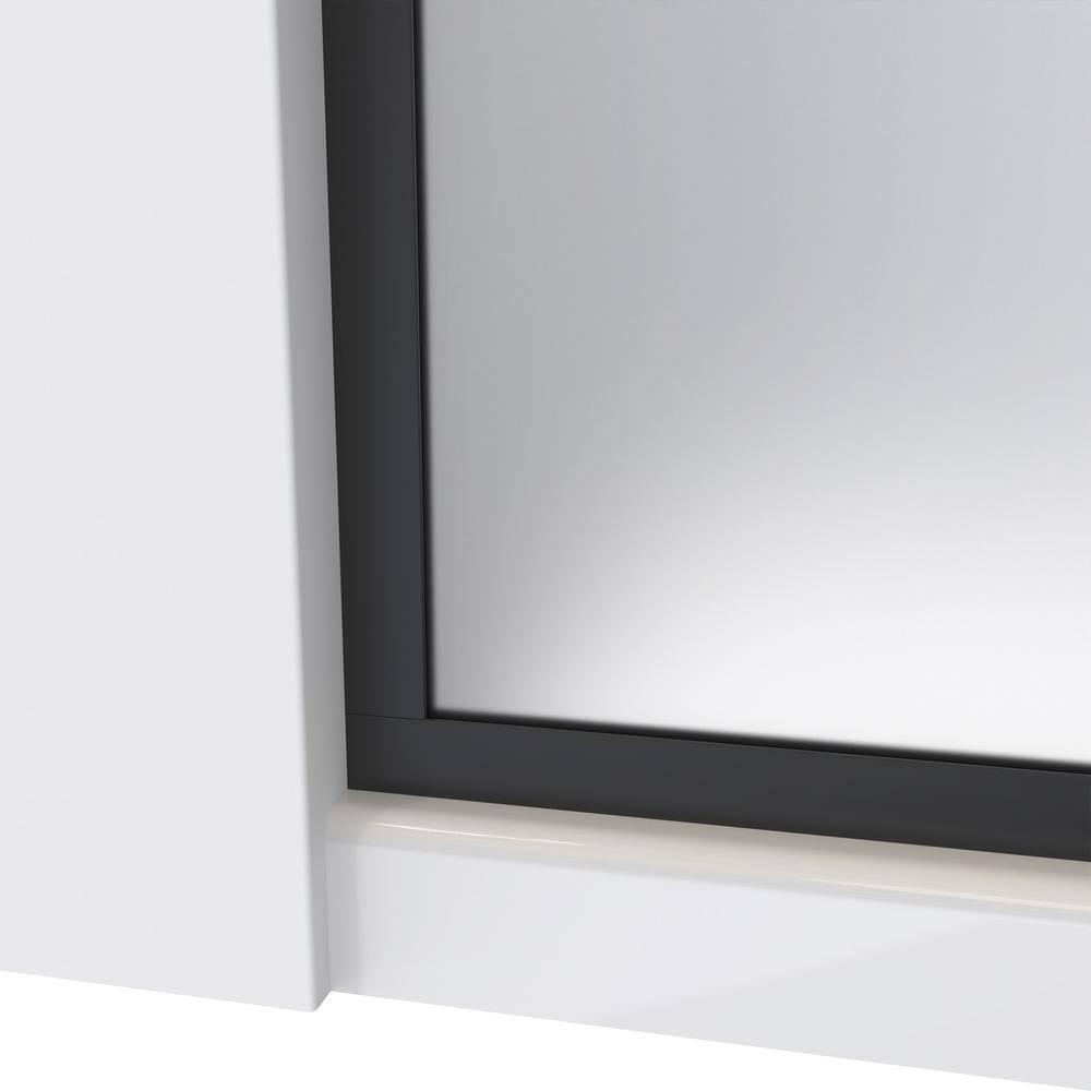 Matte Black Frameless Frosted Tempered Glass Walk-In Shower Screen