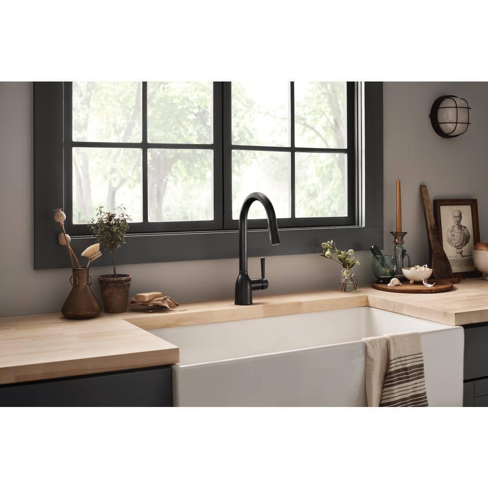 Matte Black Stainless Steel Pull-Out Spray Kitchen Faucet