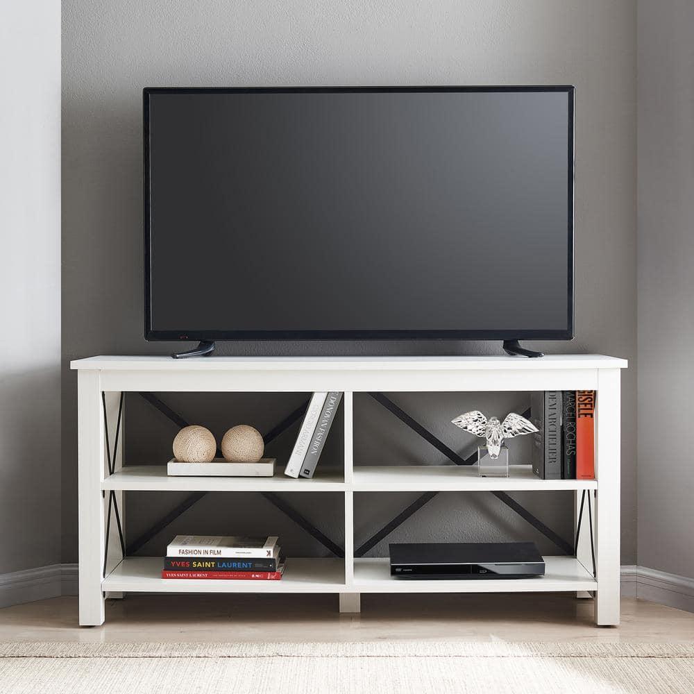 Evelyn&Zoe Sawyer Rectangular TV Stand for TV's up to 55", White