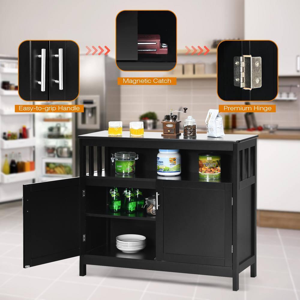 Kitchen Buffet Server Sideboard Storage Cabinet with 2 Doors and Shelf