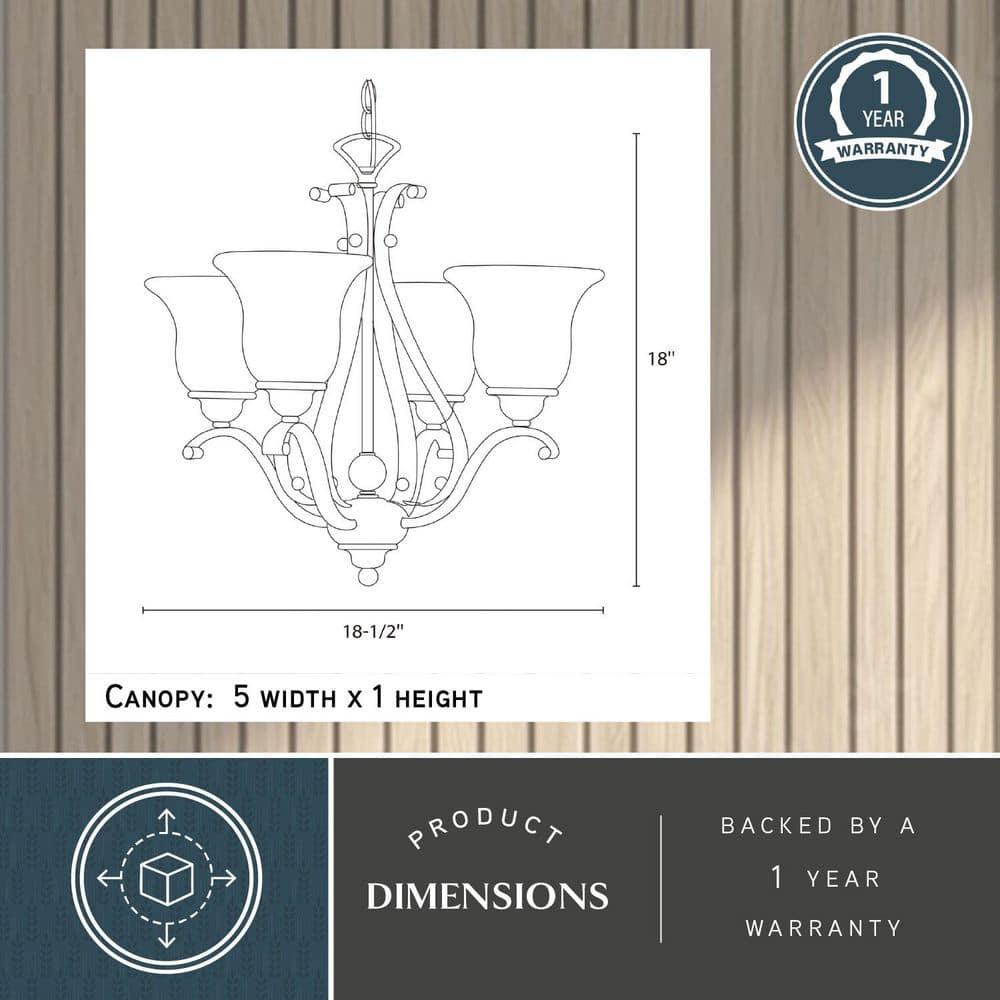 Vaxcel Monrovia 4 - Light Chandelier in  Brushed Nickel