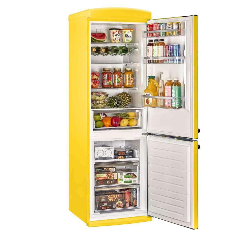 Unique Appliances Classic Retro 24 In 12 Cu.ft Bottom Mount Fridge Auto Defrost, Energy Star Certified, Counter Depth UGP-340L Y AC