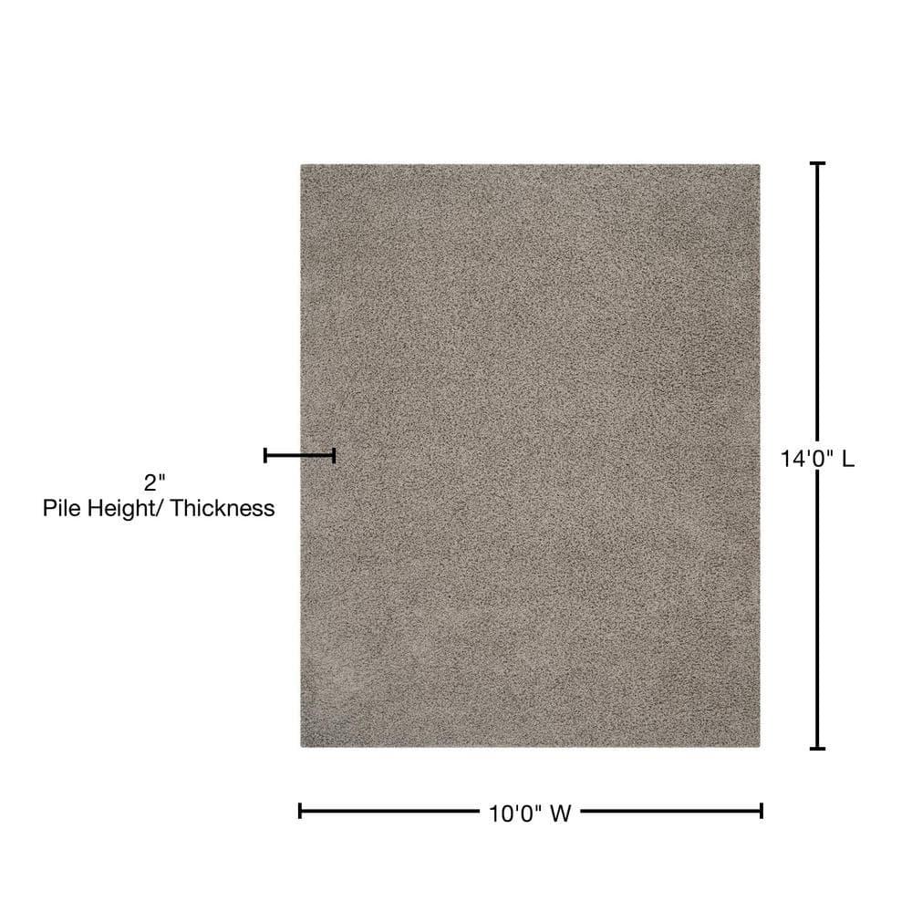 SAFAVIEH Athens Solid Plush Shag Area Rug, Light Grey, 10' x 14'