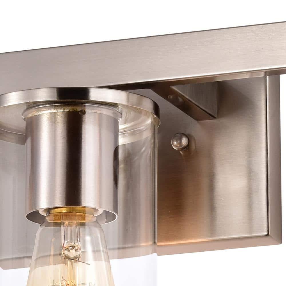 C Cattleya 3-Light Vanity Light with Clear Glass Shades Brushed Nickel Nickel Brushed