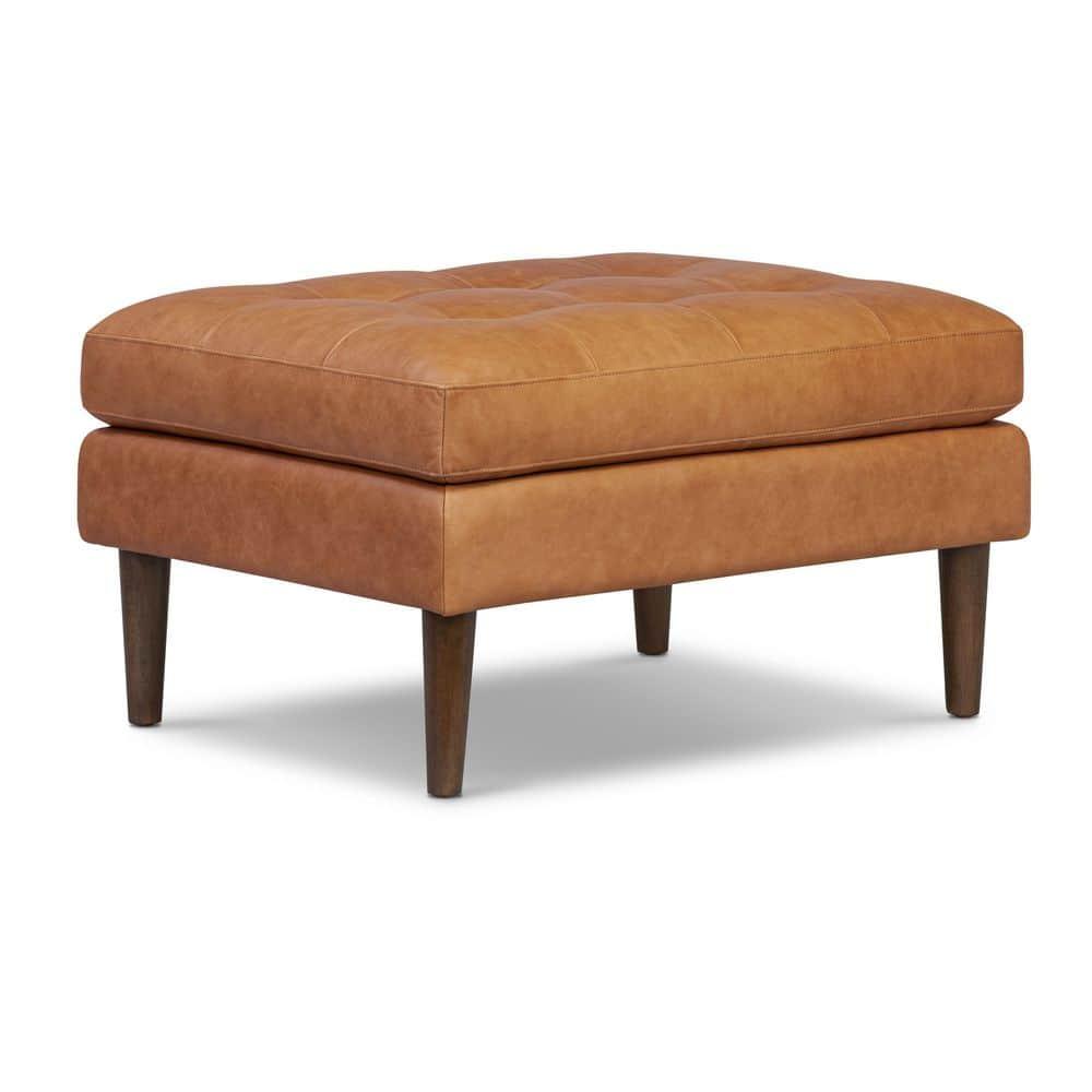 Florence Ottoman Cognac Tan - Poly & Bark