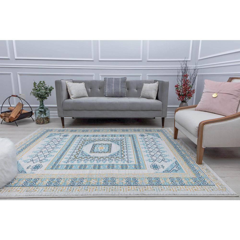 Rugs America Harper HY40G Morning Glory Abstract Vintage Gray Area Rug for Dining Room Rug Neutral Rug Living Room Rug Kitchen, 2'6" x 8'