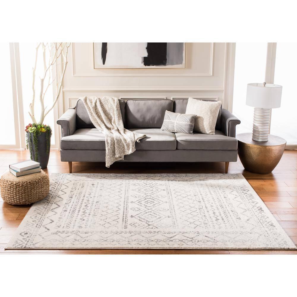 Tulum TUL268 Power Loomed Area Rug - Ivory/Grey - 6'x9' - Safavieh.