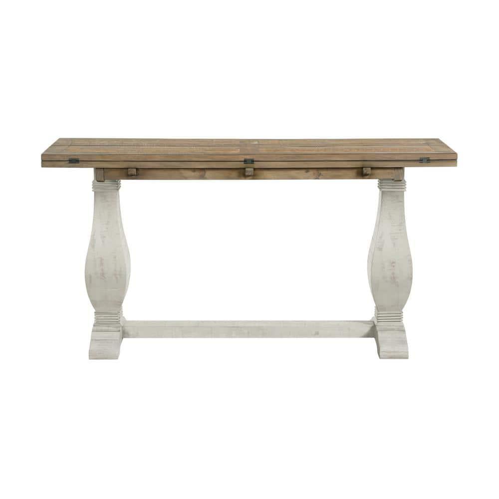 Martin Svensson Home Napa Solid Wood Flip Top Sofa Table White Stain and Natural