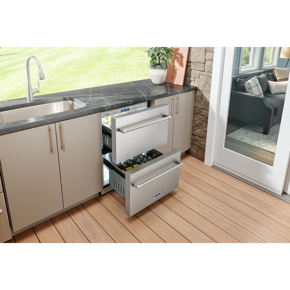 THOR Kitchen Indoor/Outdoor Double Drawer Refrigerator - TRF24U