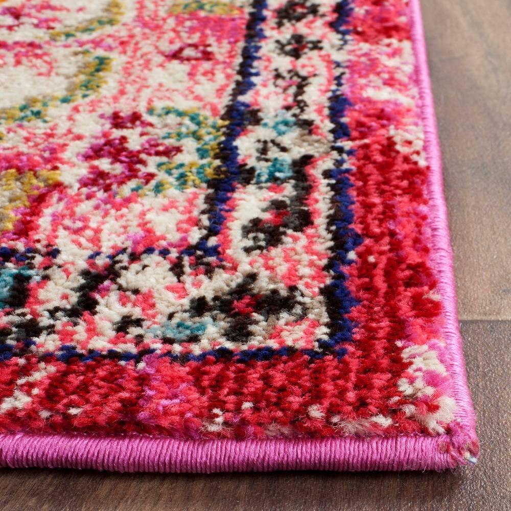 SAFAVIEH Monaco Toria Traditional Area Rug, Pink/Multi, 8' x 11'