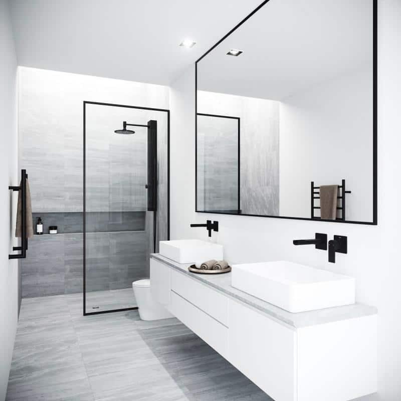 Meridian 34" W x 74" H Fixed Framed Shower Screen with 3/8" Glass