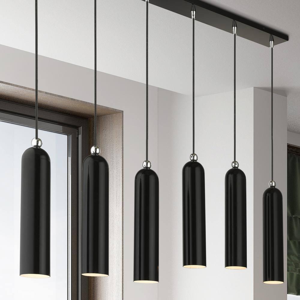 Livex Lighting Ardmore 6 - Light Island Pendant Light in  Shiny Black