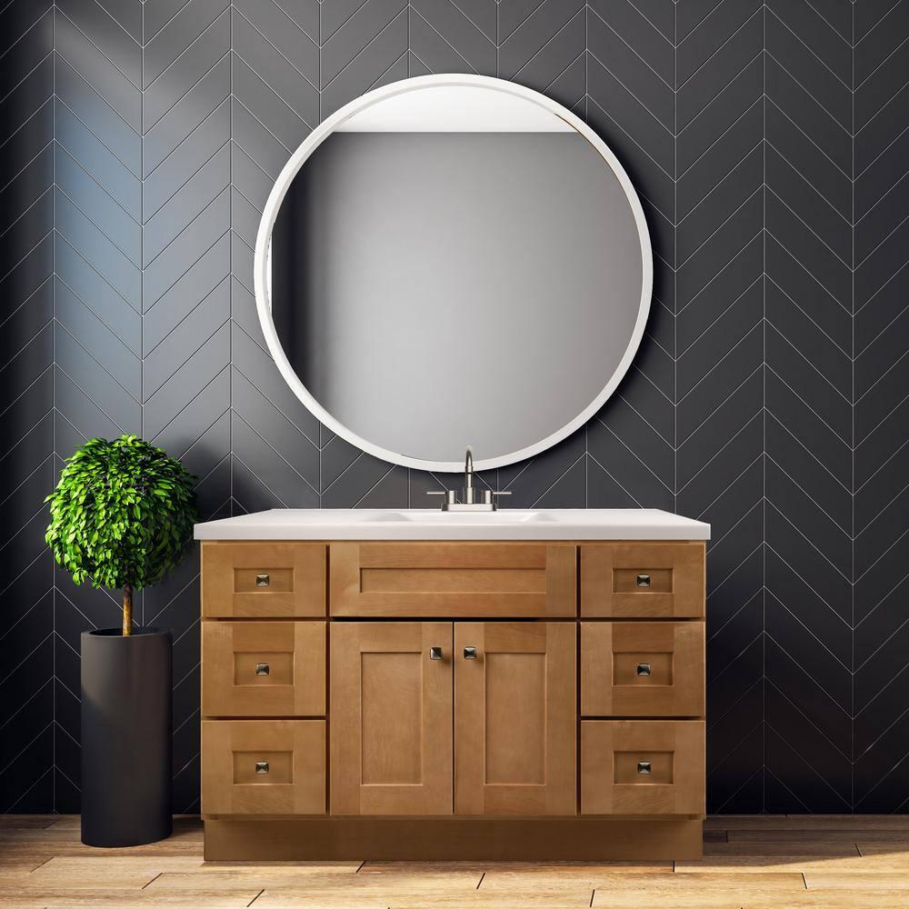 Design House Brookings 48 Inch Bathroom Vanity, Ready to Assemble, Solid Wood, Sherwin Williams – Design House, 599001-
