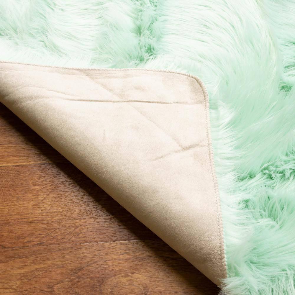Faux Fur Shag Rug Mint Green - 5' x 7'
